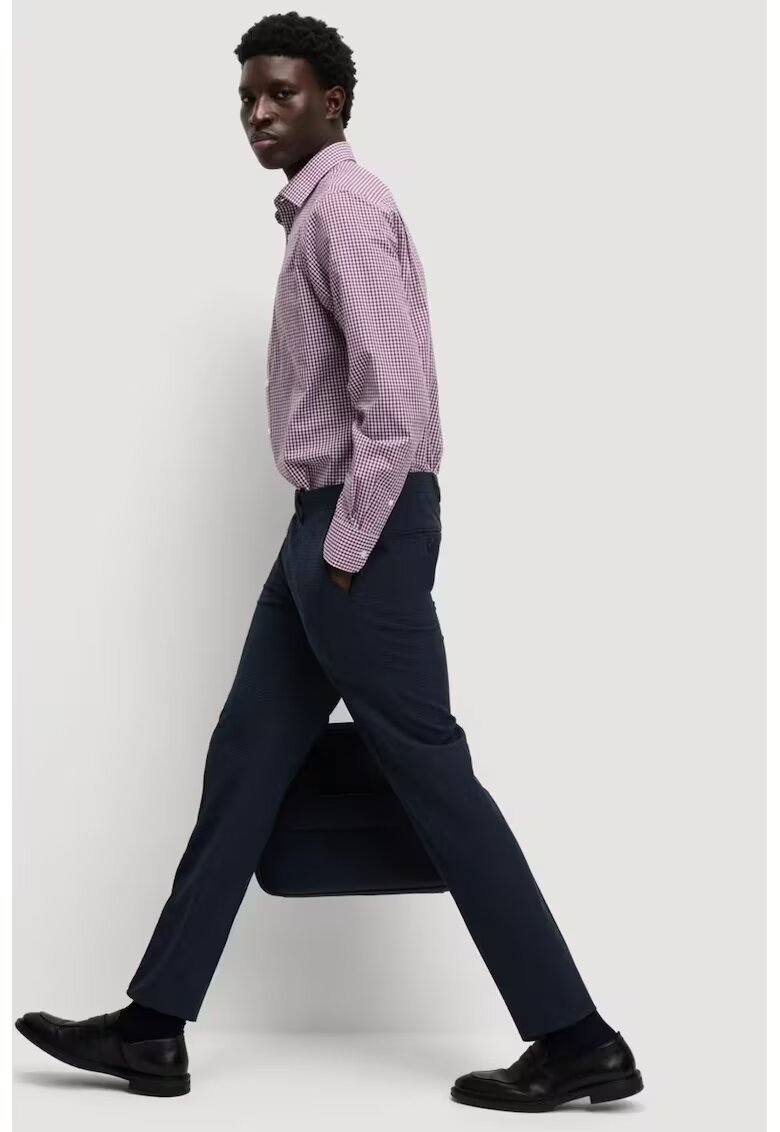 Marks  Spencer Camasa din amestec de bumbac cu model in carouri - Rosu/Alb