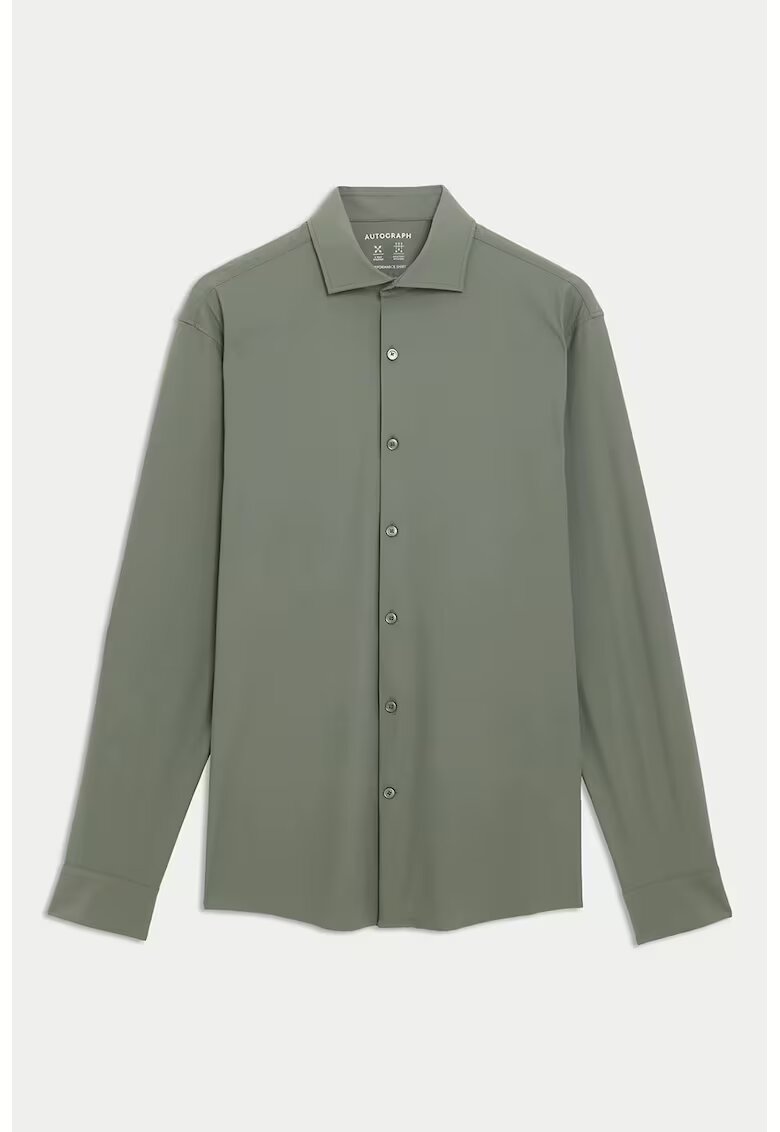 Marks  Spencer Camasa slim fit cu mansete cu nasturi - Verde sparanghel