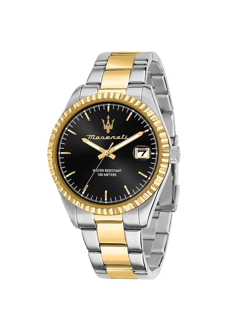 Maserati Ceas barbatesc R8853100042 Competizione - Ton Argintiu cu Cadran Negru - 43mm - Rezistent la Apa 10 ATM