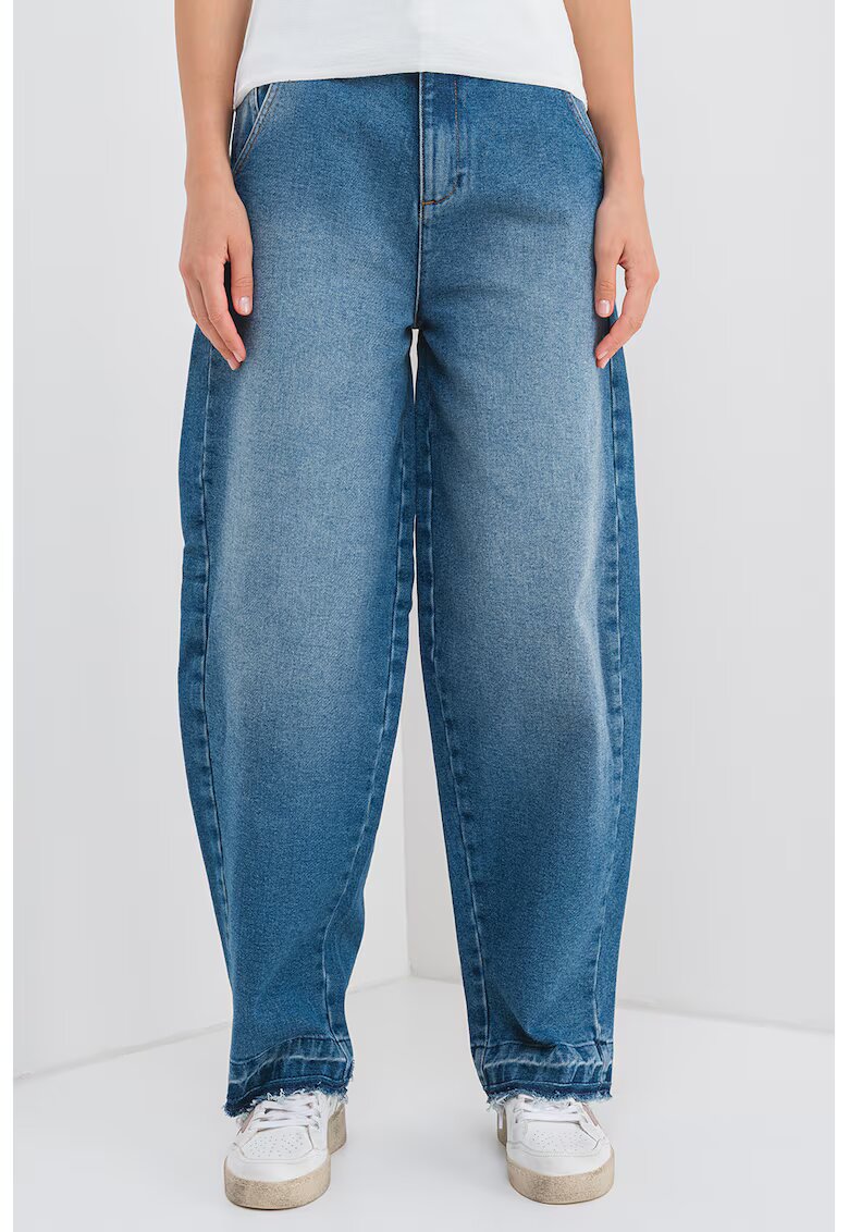 Max&Co. Blugi relaxed fit cu talie medie - Albastru inchis