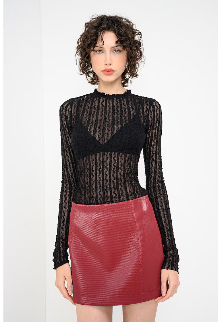 Max&Co. Bluza cu aspect semitransparent Iside - Negru/Transparent