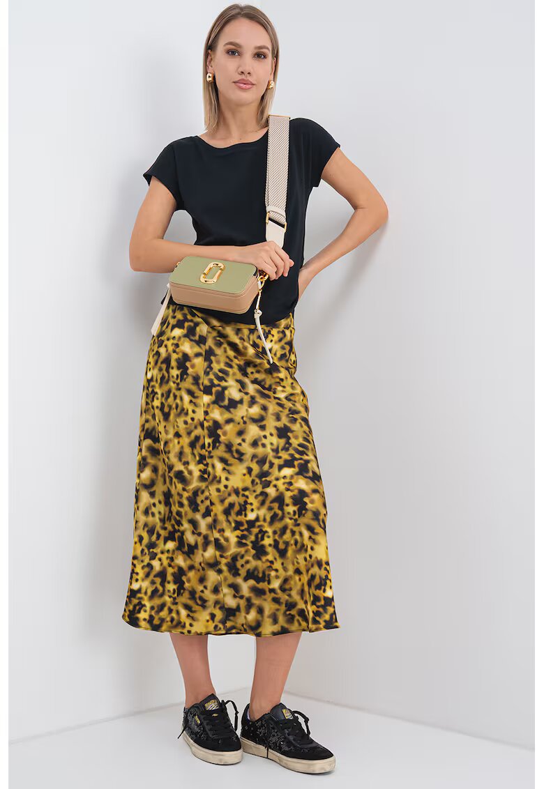 Max&Co. Fusta cu animal print - Negru/Galben mustar