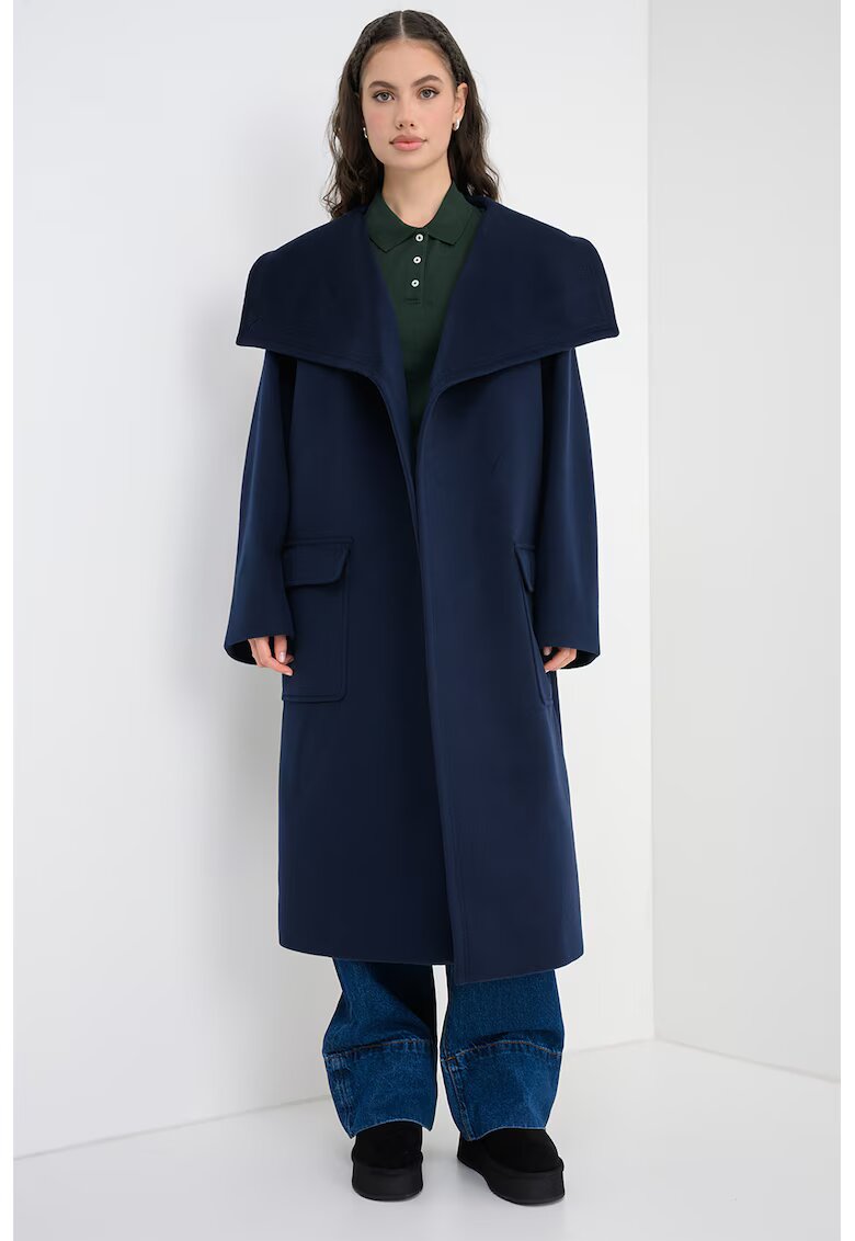 Max&Co. Palton lejer din amestec de lana si casmir cu cordon - Bleumarin