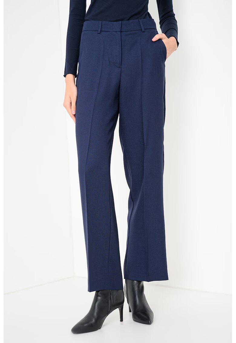 Max&Co. Pantaloni eleganti din amestec de lana cu croiala dreapta Elide - Albastru ultramarin