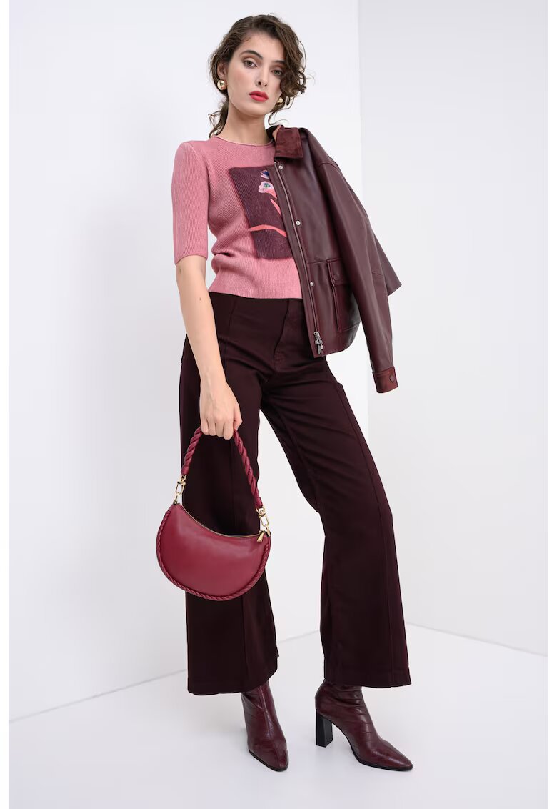 Max&Co. Pulover cu maneci medii Noel - Violet prafuit