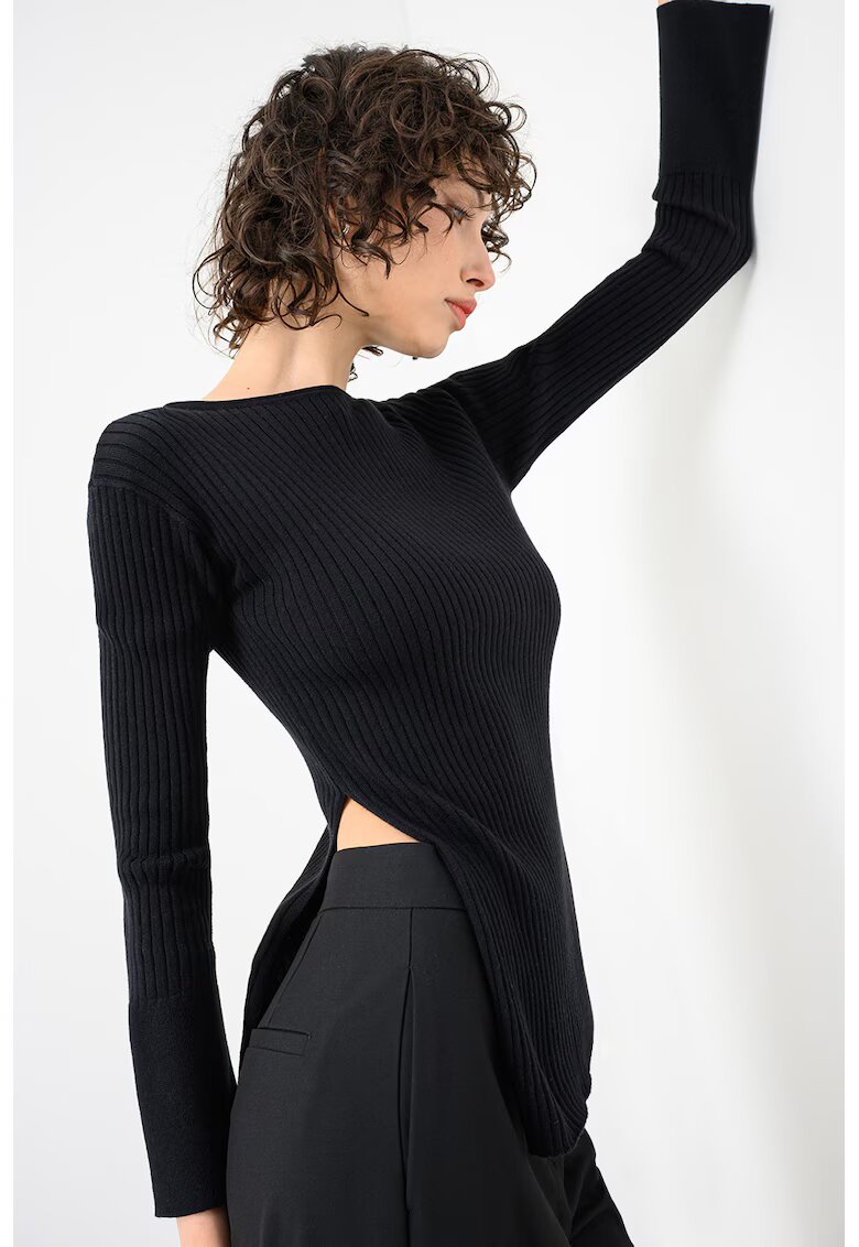 Max&Co. Pulover din bumbac si casmir Carta - Negru