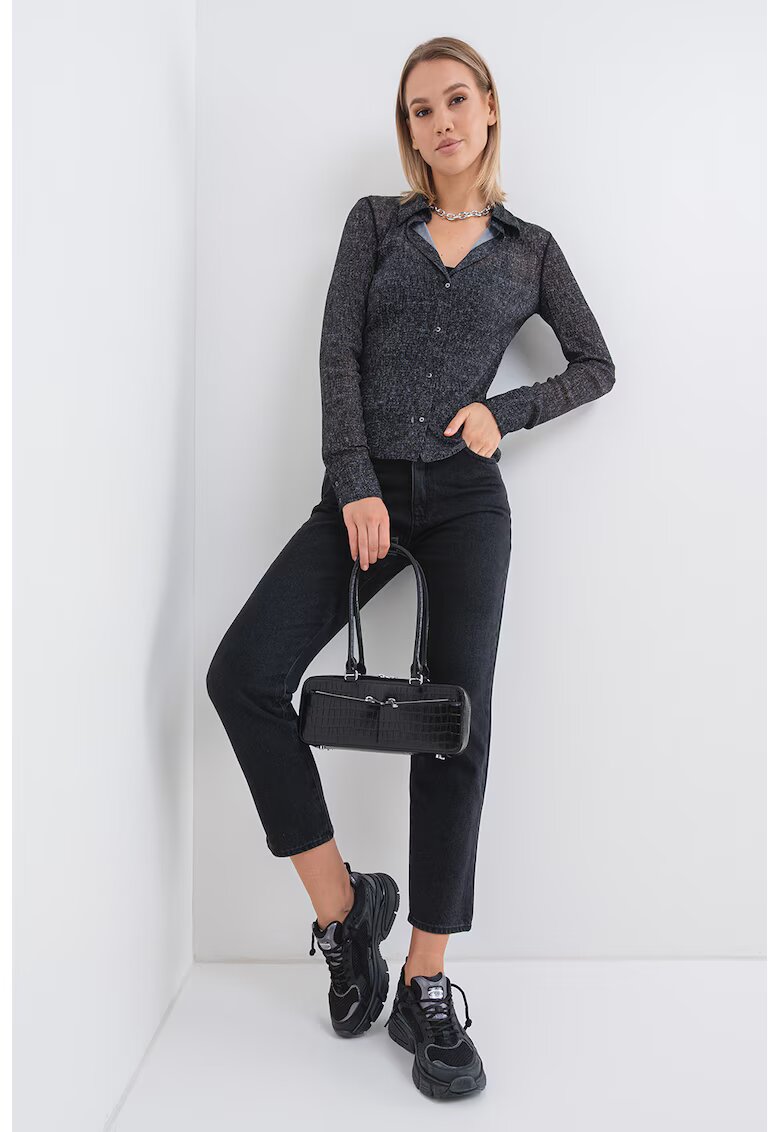 Max&Co. Pulover uni cu nasturi - Negru melange