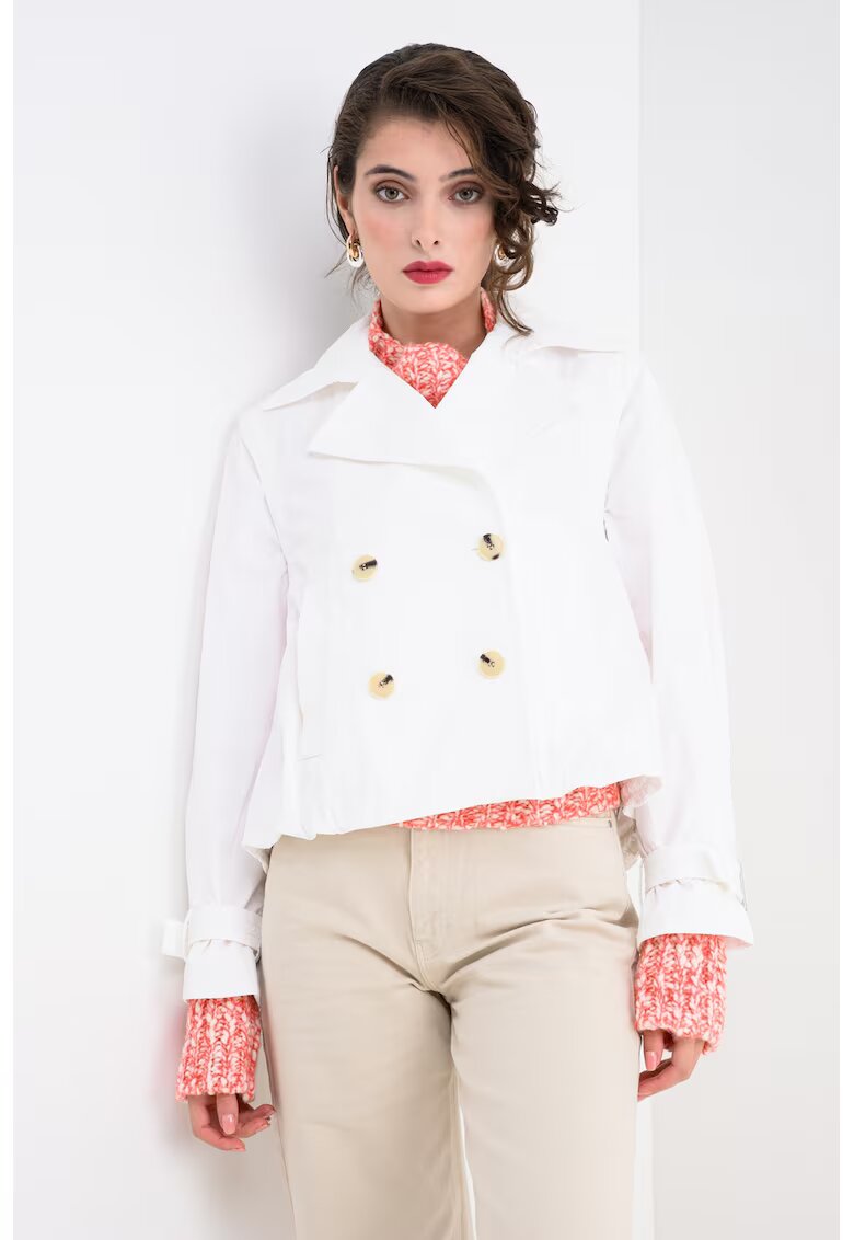 Max&Co. Trenci crop cu maneci detasabile - Alb