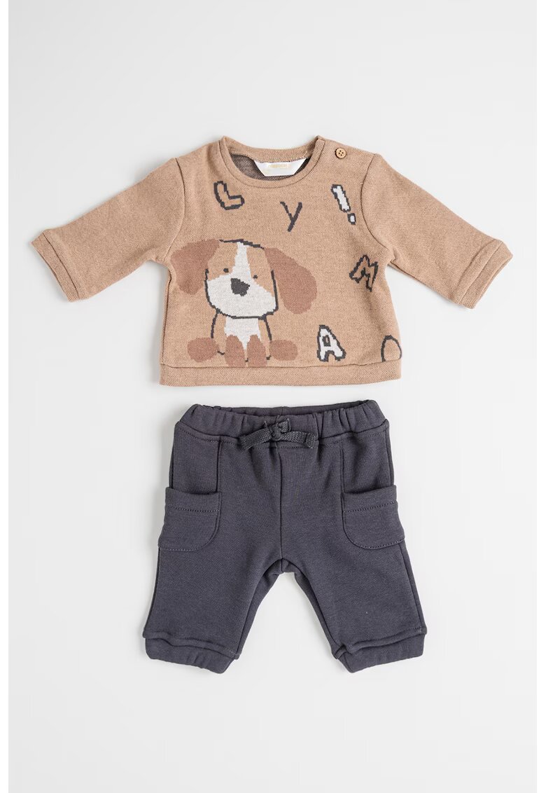 Mayoral Set de bluza si pantaloni - Maro taupe deschis