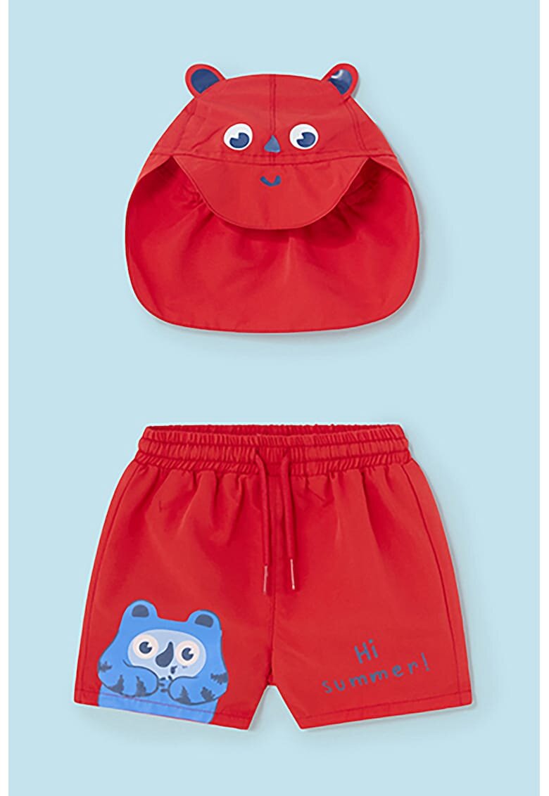Mayoral Set de palarie si pantaloni scurti - Rosu