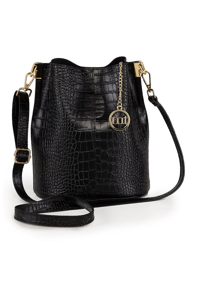 Mia Tomazzi Geanta bucket cu model piele de reptila - Negru