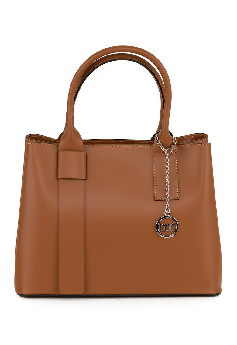Mia Tomazzi Geanta tote din piele cu bareta detasabila Argonne - Caramel