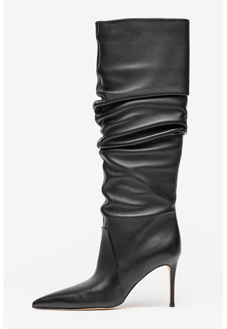 Michael Kors Cizme din piele cu toc stiletto - Negru