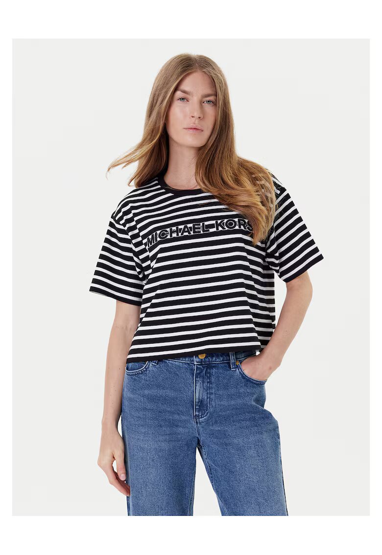 MICHAEL Michael Kors Tricou dama - Negru/Alb - Dungi