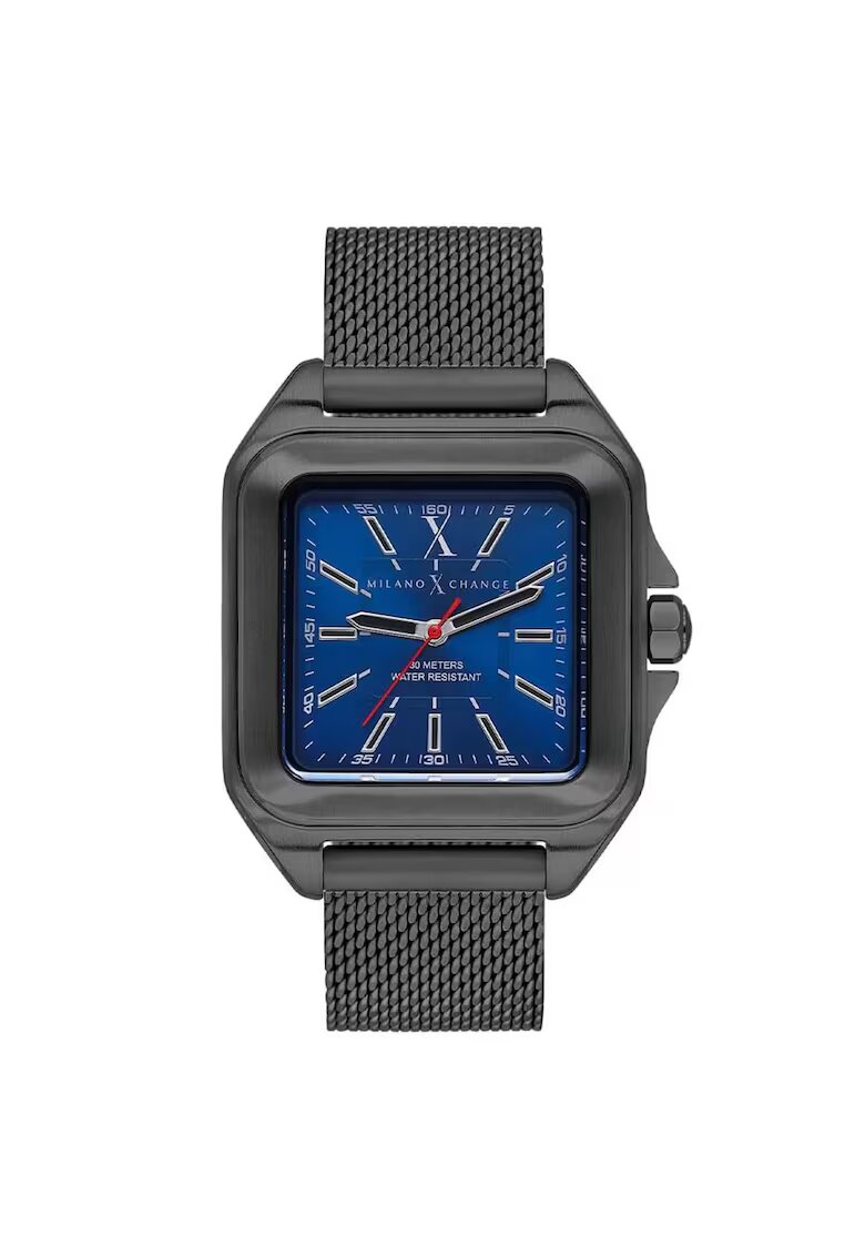 Milano X Change Ceas barbatesc MXU10004 - 38x38mm - curea din otel gri - cadran gri - mecanism quartz
