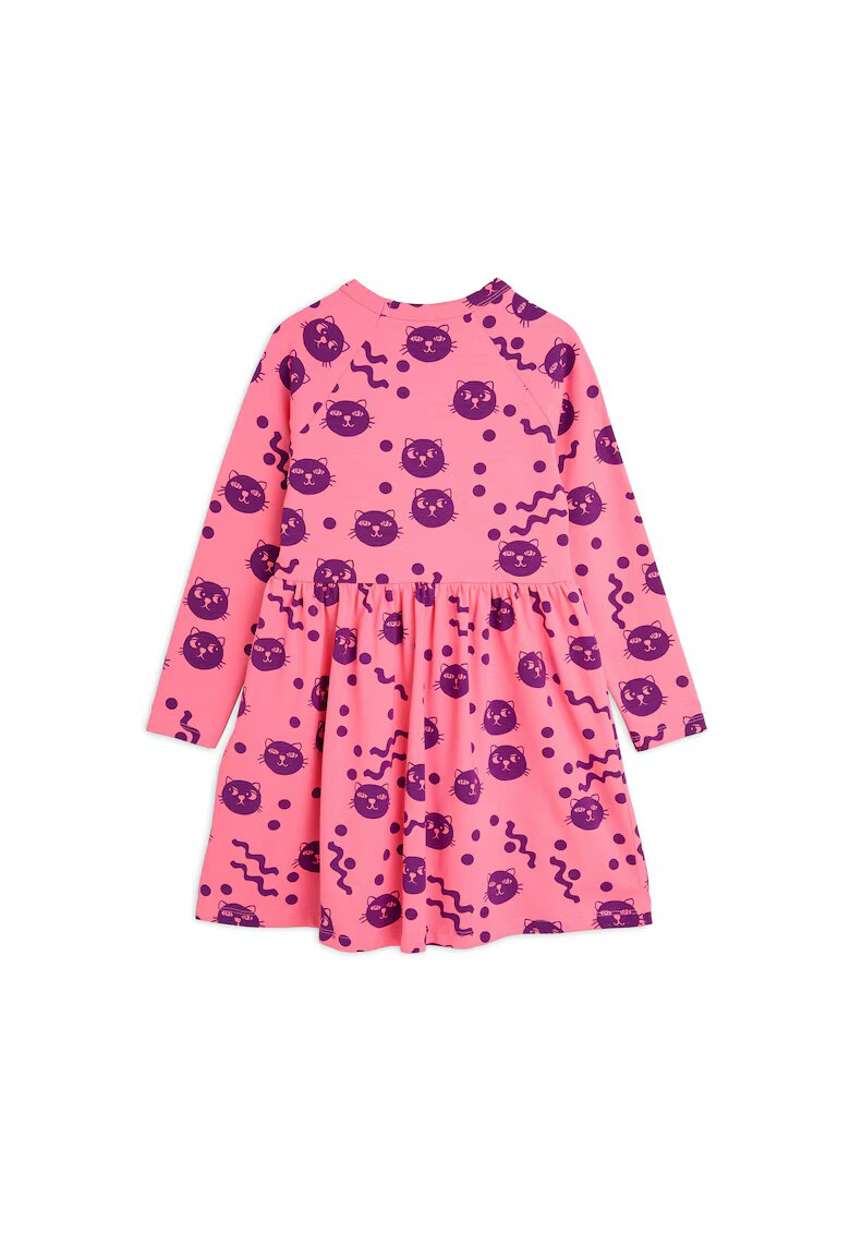 Mini Rodini Rochie casual fete - Roz - Print cu pisici
