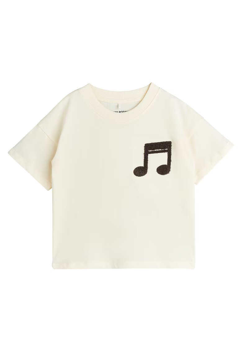Mini Rodini Tricou fete - bej/maro - plastic -