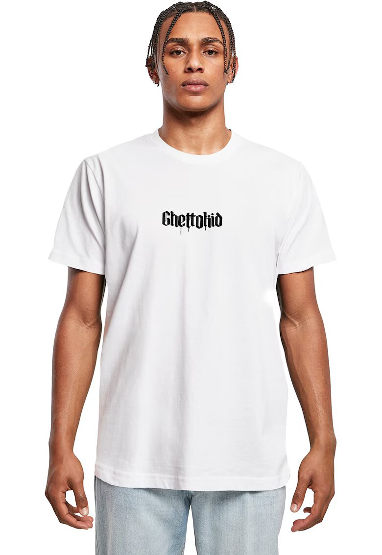 Mister tee Tricou cu decolteu la baza gatului si imprimeu grafic pe partea din spate - Alb