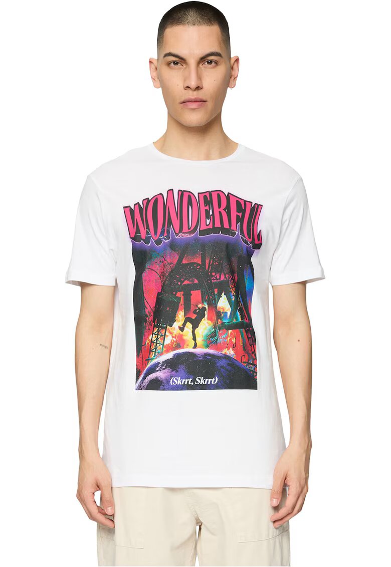 Mister tee Tricou de bumbac cu imprimeu grafic - Alb