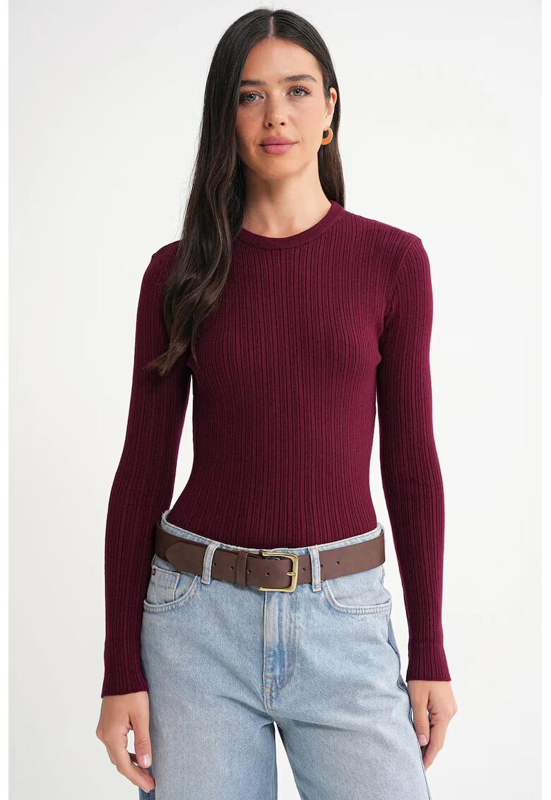 Mixray Bluza dama - mulat - rosu burgundi - jerseu