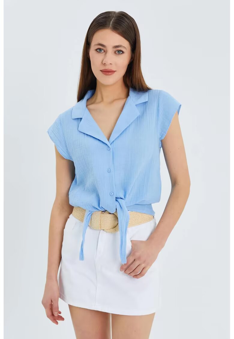 Mixray Camasa dama - camasa scurta - detaliu funda - albastru deschis - textil