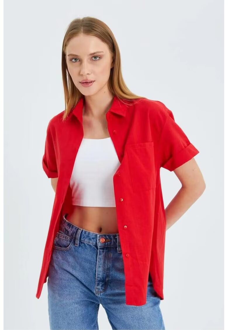 Mixray Camasa dama - Slim Fit - rosu - textil
