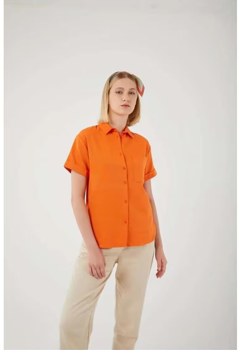 Mixray Camasa Slim Fit - Portocaliu Aprins - Textil