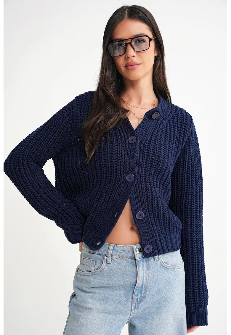 Mixray Cardigan bleumarin - cu nasturi - material tricot - One Size