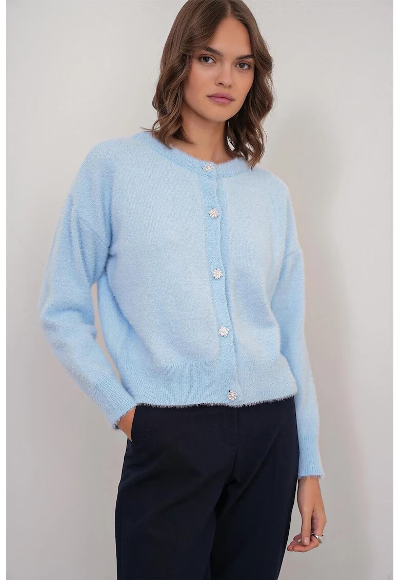 Mixray Cardigan dama - Tricot - Albastru deschis -