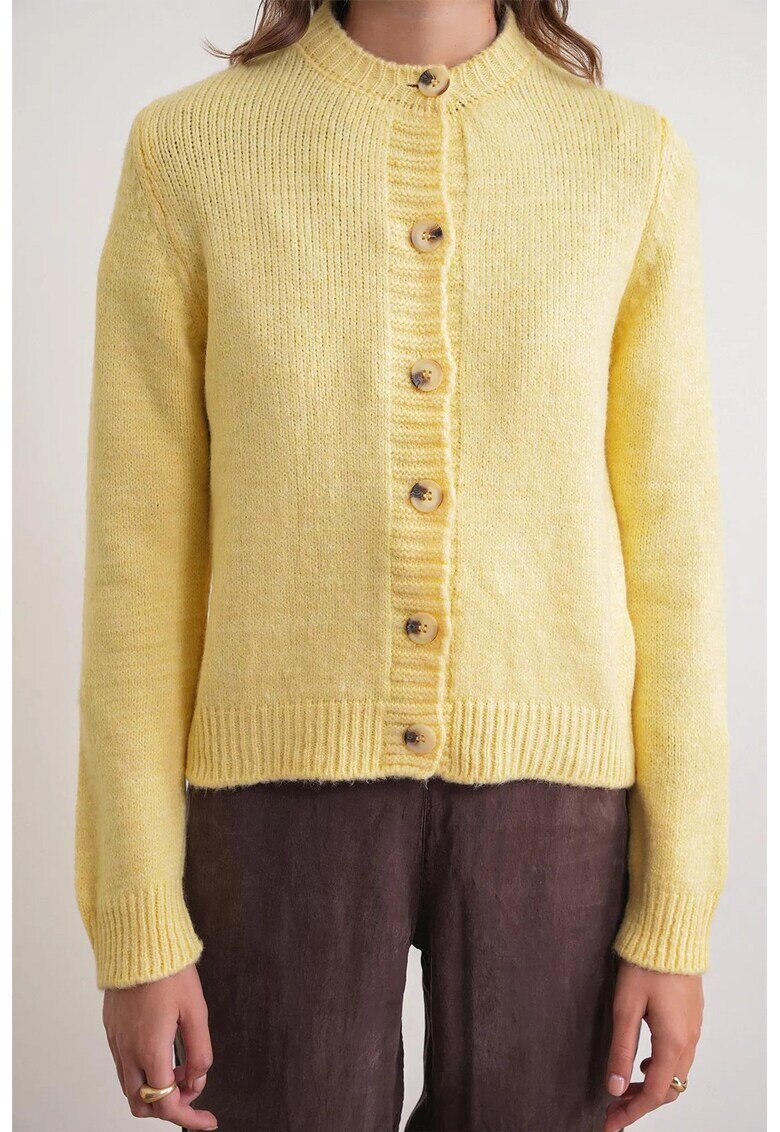 Mixray Cardigan - tricot - galben lamaie - cu nasturi -