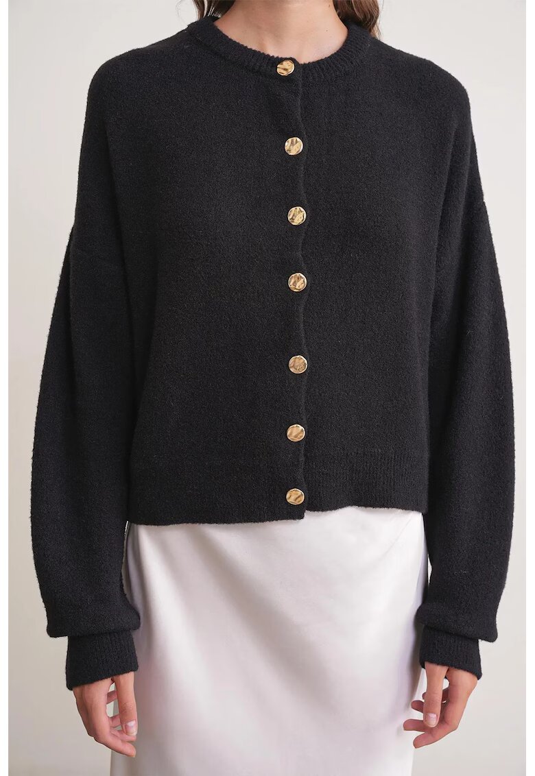 Mixray Cardigan tricotat - Negru - Nasturi -