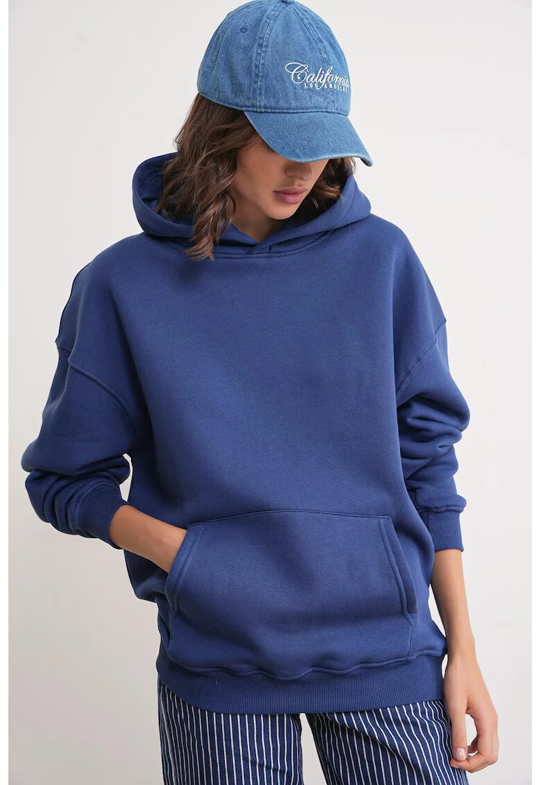 Mixray Hanorac dama - supradimensionat - gluga - bleumarin - textil