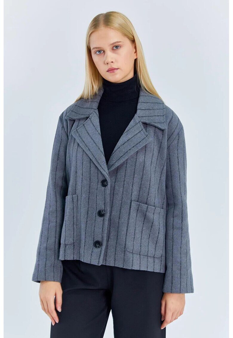 Mixray Jacheta supradimensionata cu dungi - gri - textil