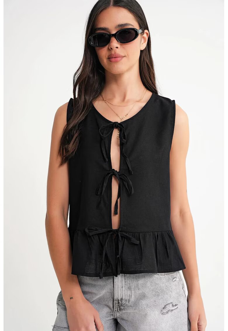 Mixray Maiou dama - cu volane - negru - textil