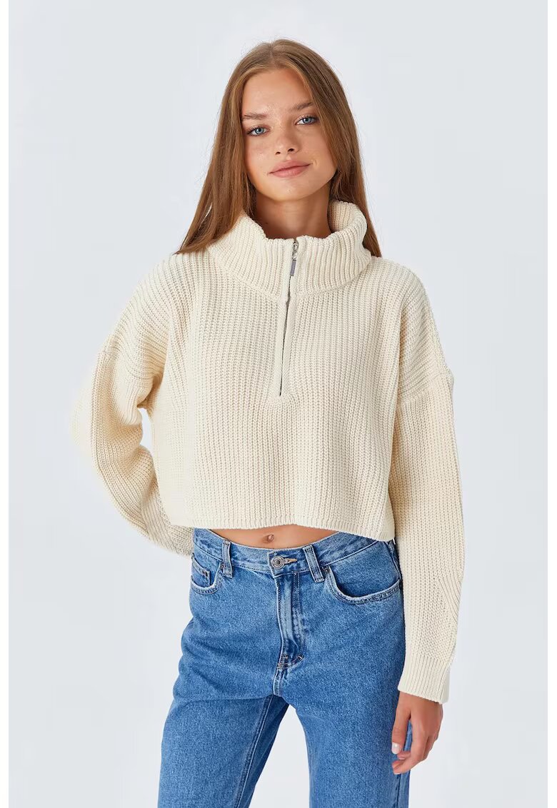 Mixray Pulover dama - Alb - Tricot -