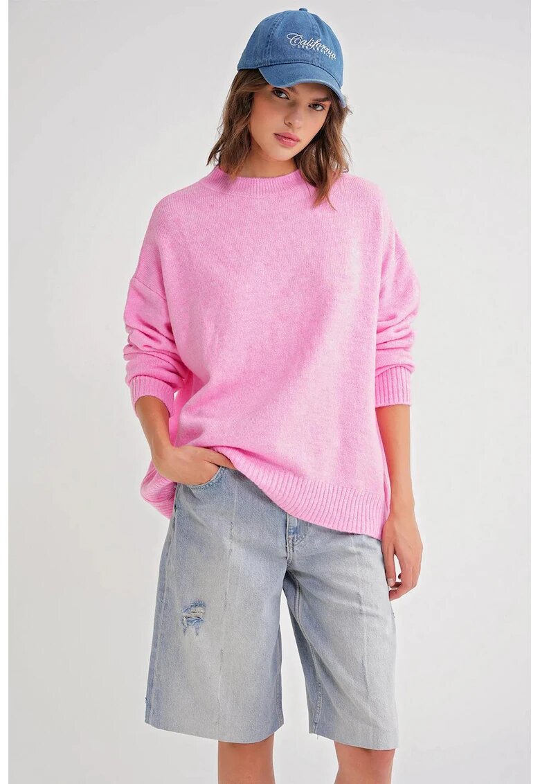 Mixray Pulover dama HiCCUP - supradimensionat - roz pudrat - tricot -