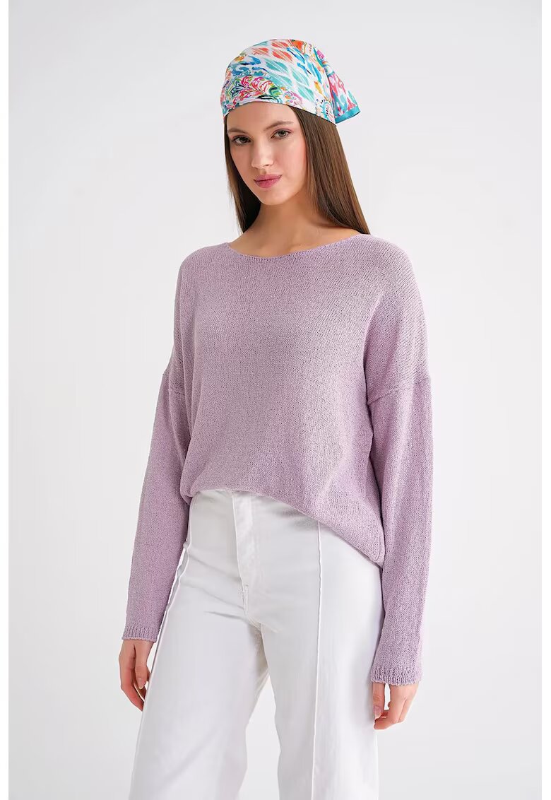 Mixray Pulover dama - oversize - lila - tricot -