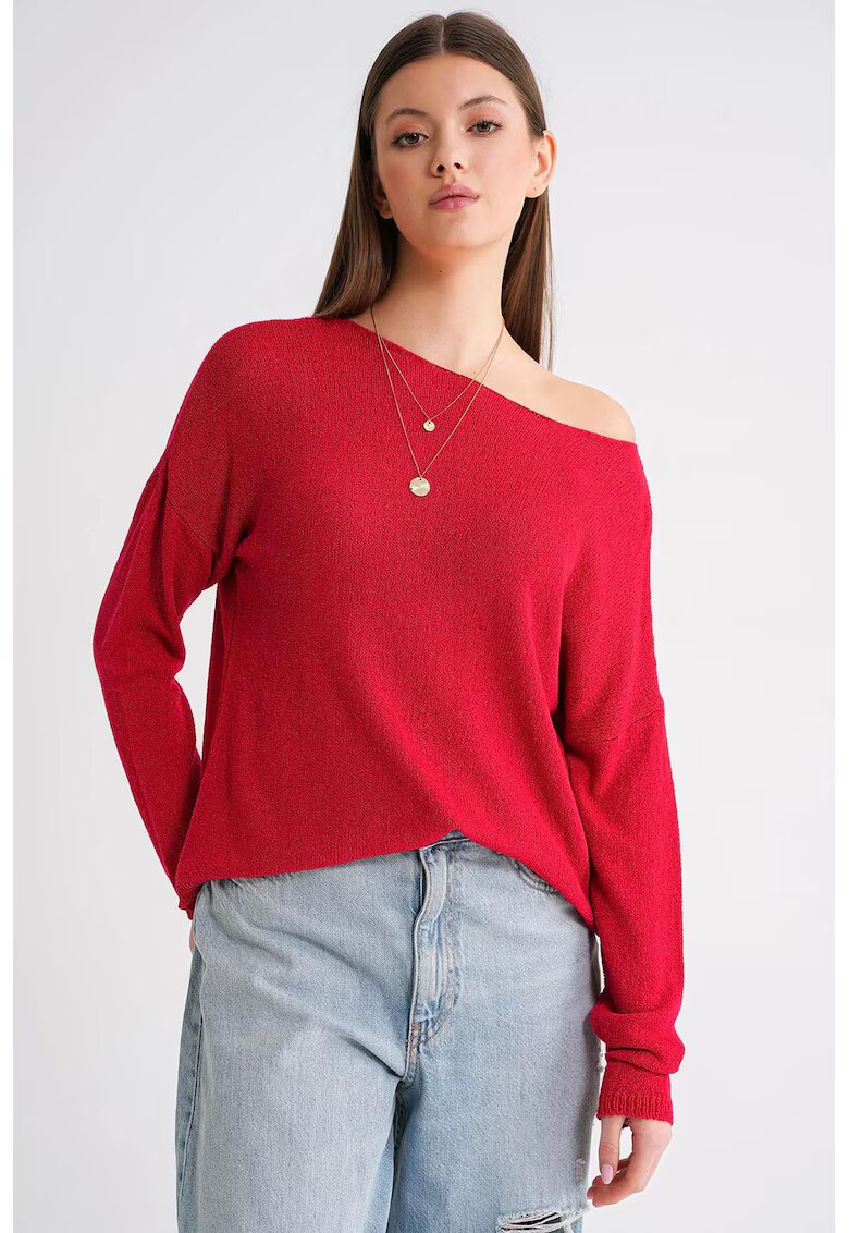 Mixray Pulover dama - oversize - rosu - tricot - One Size