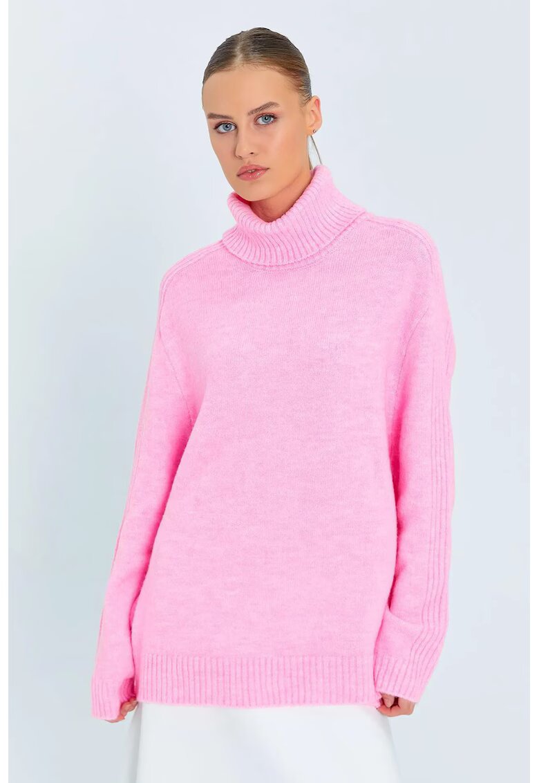 Mixray Pulover dama - Roz pudrat - Tricot -