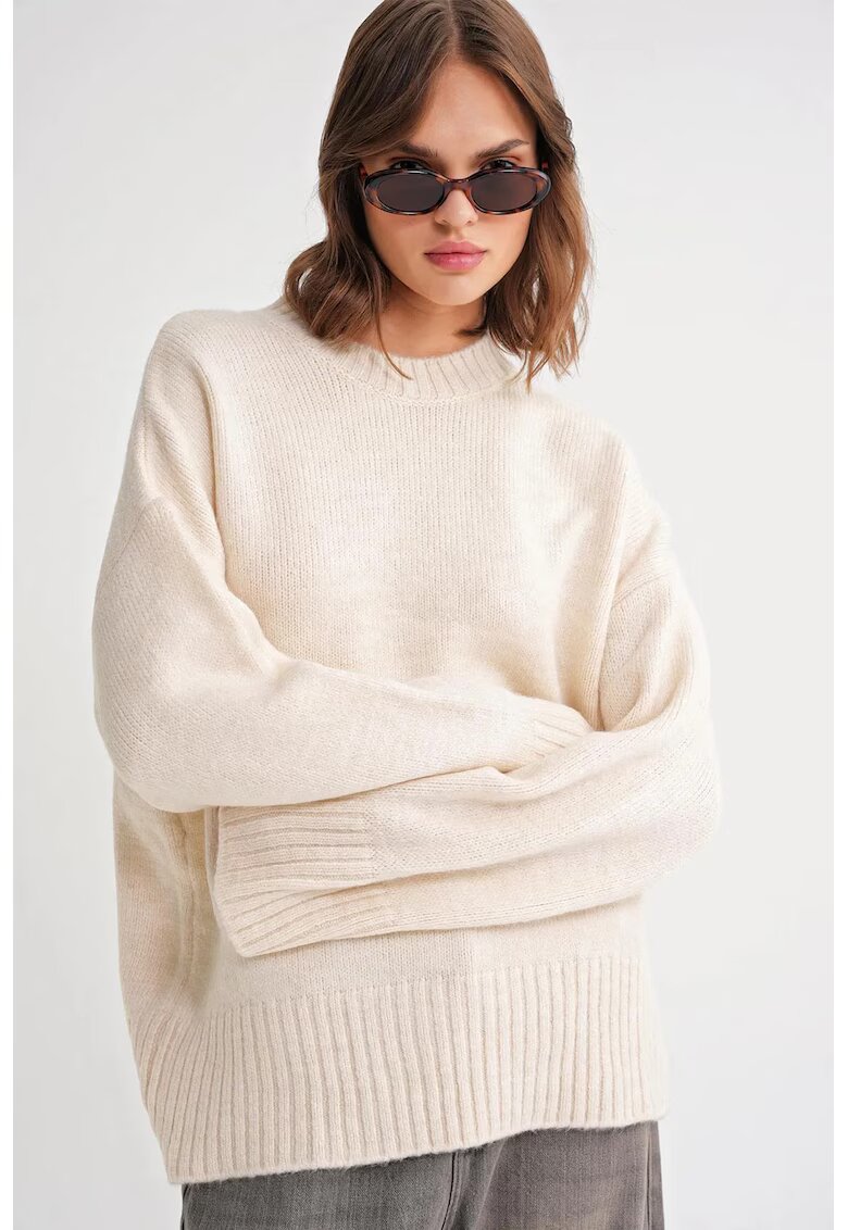 Mixray Pulover dama - supradimensionat - crem natural - textil -