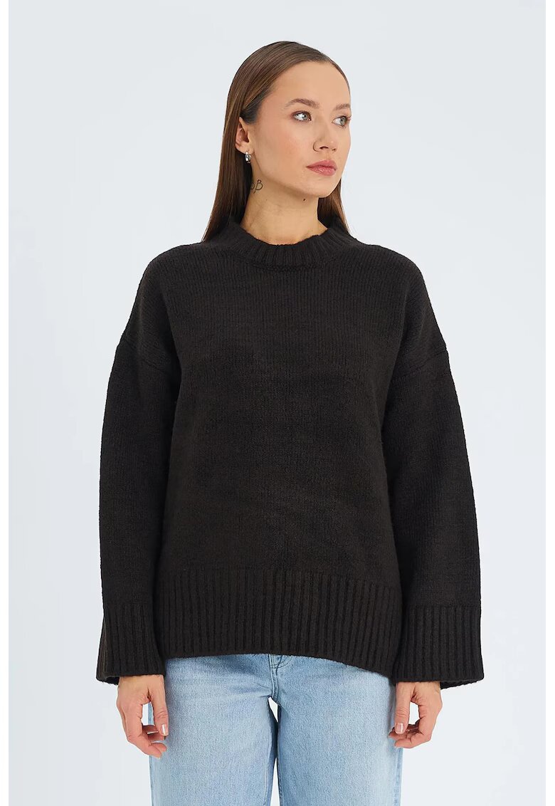 Mixray Pulover dama - supradimensionat - maro cafea - textil -