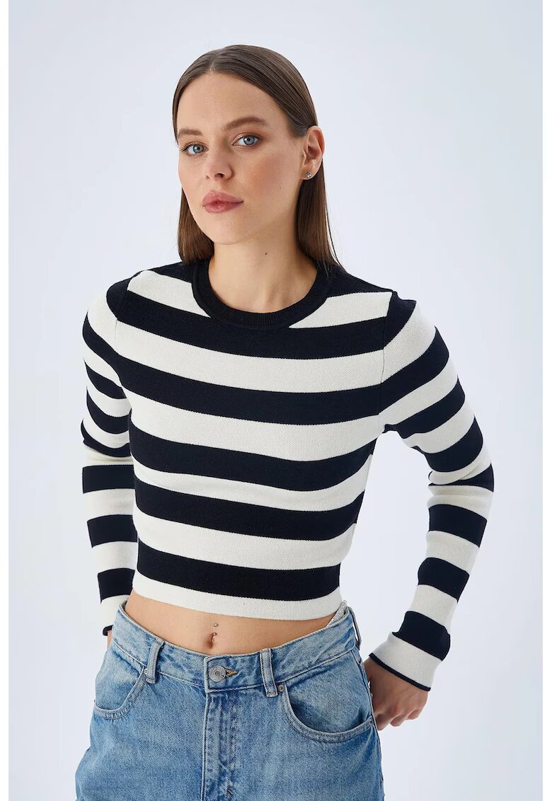Mixray Pulover tricotat HiCCUP - dungi - negru-alb - tricot -