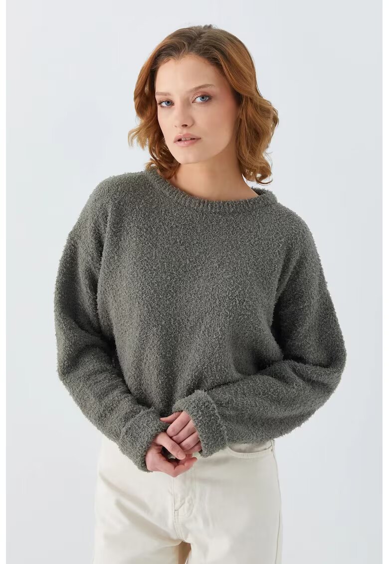 Mixray Pulovere dama - pulover tricotat scurt - kaki - tricot -
