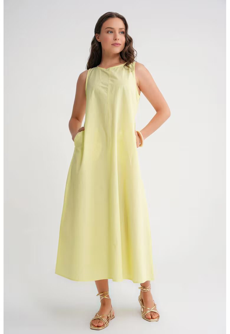 Mixray Rochie Maxi Relaxed Fit - Galben - Textil