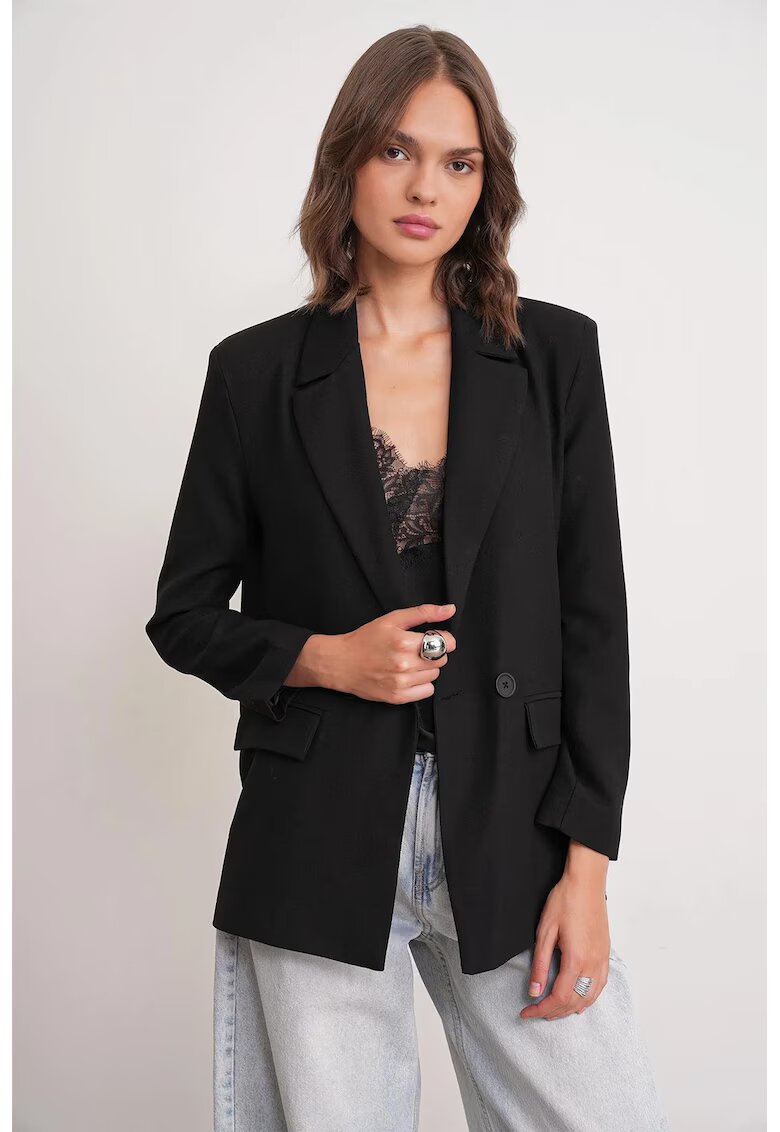 Mixray Sacou dama - maneca lunga - negru - fabricat din material de calitate