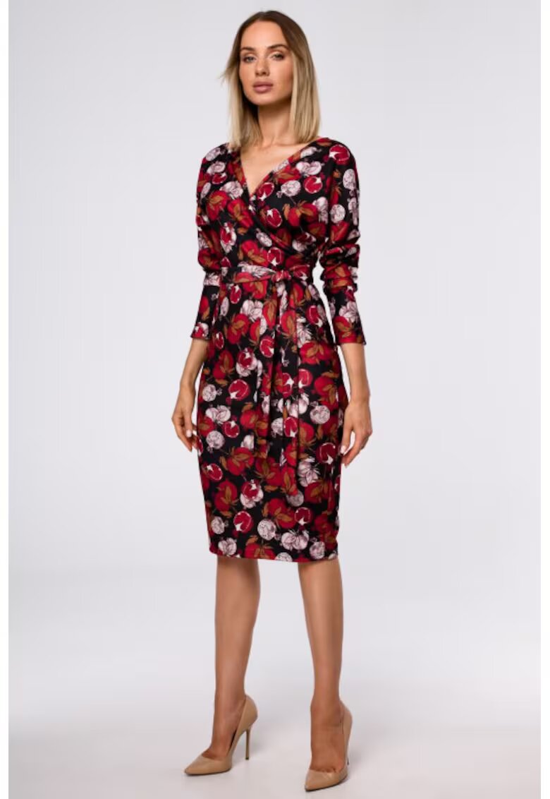 MOE Rochie bodycon midi imprimata - - Multicolor