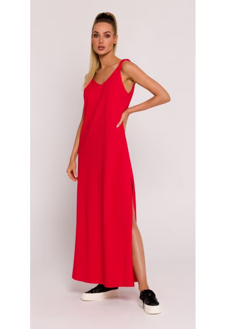 MOE Rochie maxi cu decolteu adanc la spate -