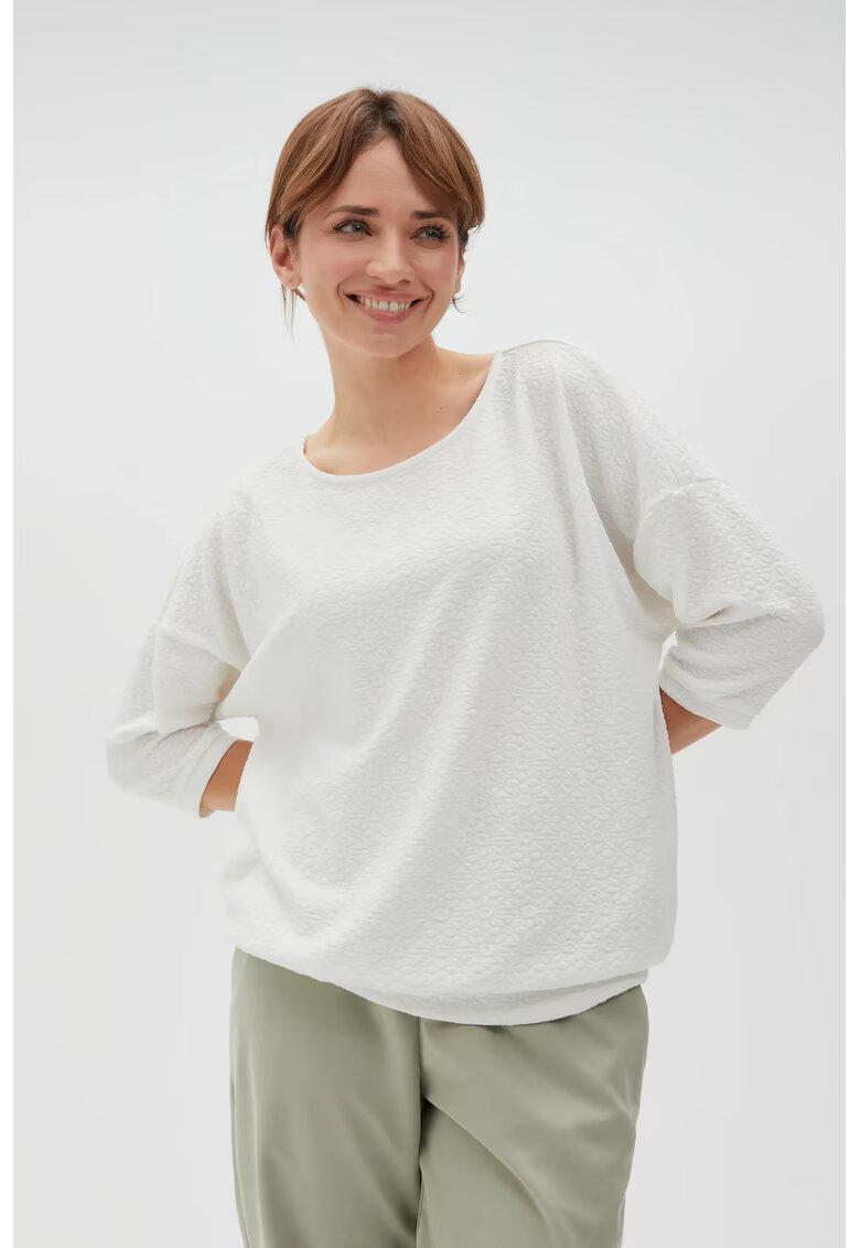 MOODO Bluza cu Maneci 3/4 - Alb