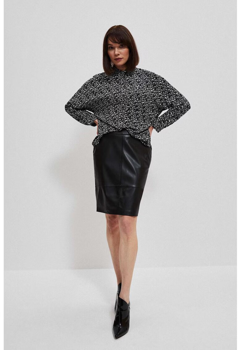 MOODO Fusta creion din piele eco neagra - Negru