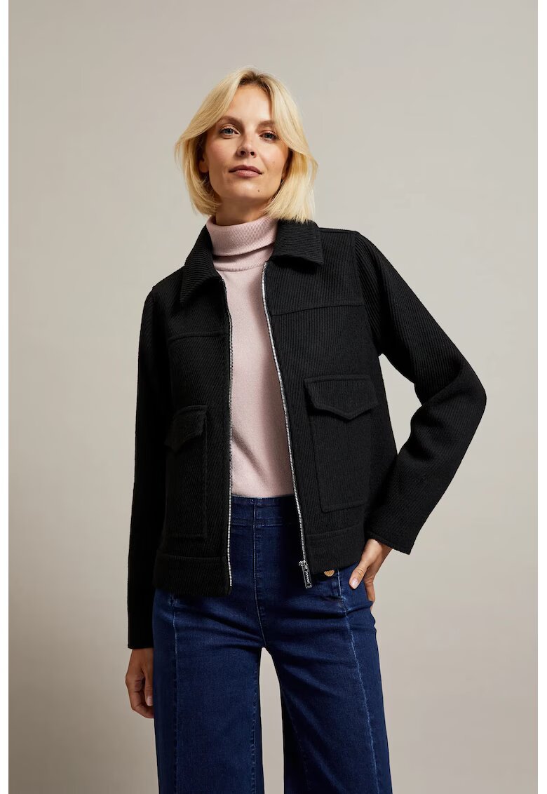 MOODO Jacheta neagra cu buzunare mari - Negru